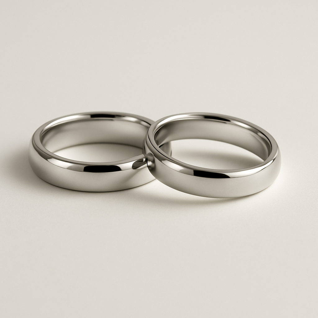 Pair of platinum wedding bands